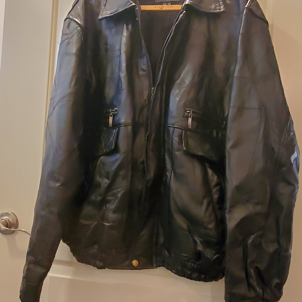 Leather Works Vintage Patchwork Bomber Jacket